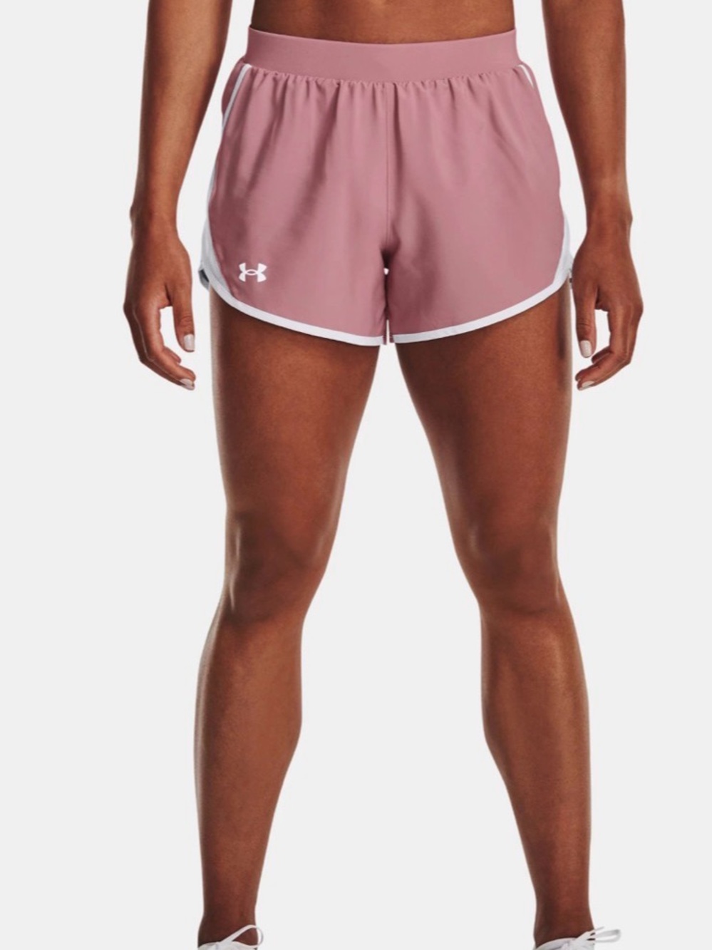 Under Armour Pink Athletic Running Shorts with White Trim